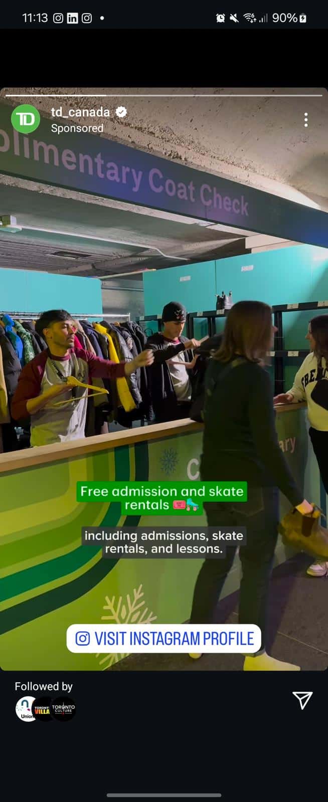 First Survival job to Felix in Canada at the Roller rink in Union Station