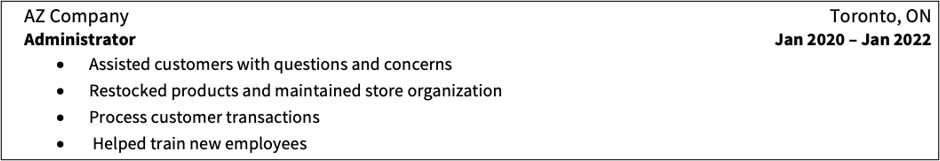 example of common resume mistake