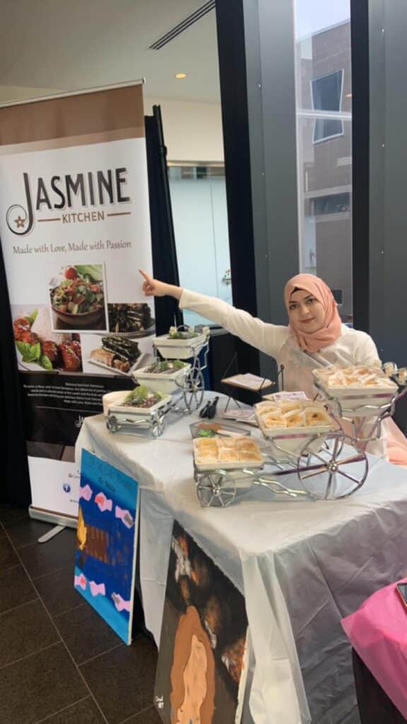 Nour Alshamaly at her Jasmine Kitchen vendor booth.