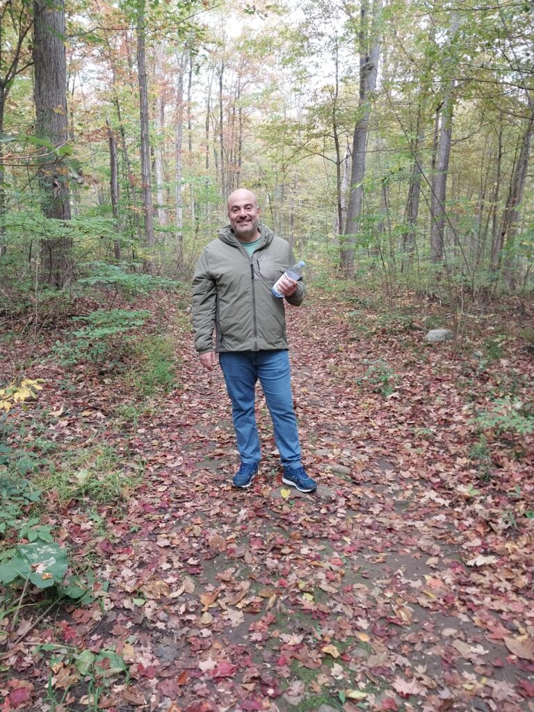 Khaldoun Albadr delivering food as an Uber Eats driver during his early days in Canada.