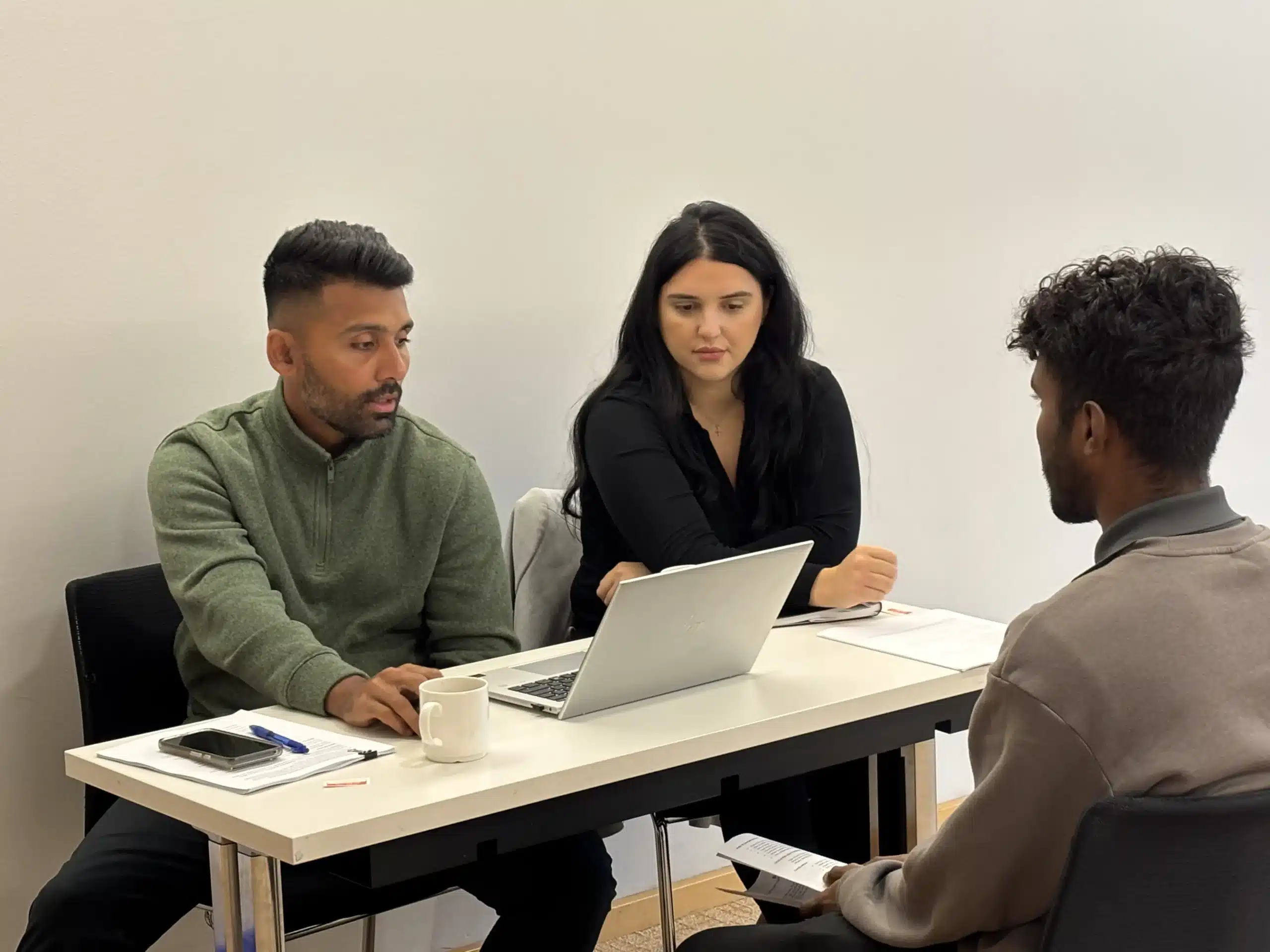 Arnold Mascarenhas with his college from CBRE GWS Local company interview candidate